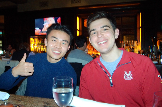 Daniel and Matt at dinner